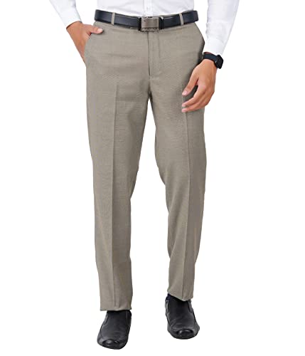 Image of Mc Henry Men's Regular Fit Wrinkle Free Stretchable Formal Trousers for Men