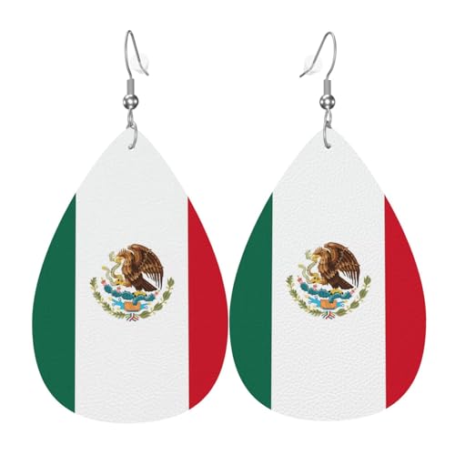 Country Flag Teardrop Earrings For Women Lightweight Leather Dangle Earrings Patriotic Jewelry Gifts
