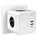 Produktbild solawill USB Steckdose, 7 in 1 Steckdosenadapter Würfel mit Schalter, 4 Fach Steckdosen mit 3 USB Anschluss (3.1A), Schalter Steckdosenwürfel Kabellos, Tragbare Dreifachstecker für Büro,Zuhause,Reisen