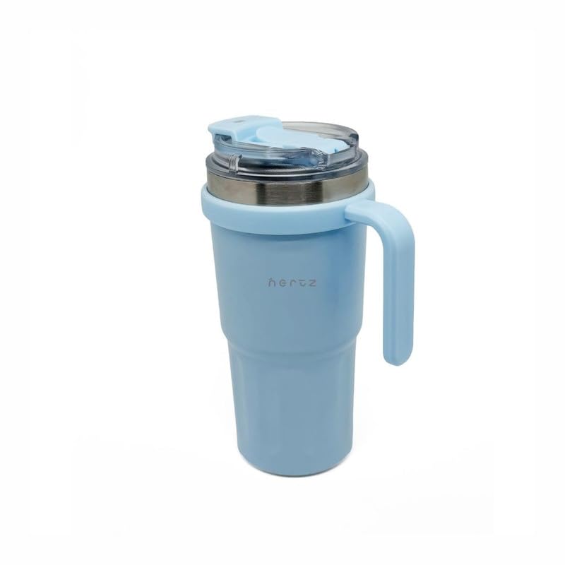 Image of NERTZ Groove Tumbler 600ml Stainless Steel Insulated | Double Wall Vacuum Bottle with Straw Lid & Wide Mouth Lid | Hot & Cold Bottle Leak Proof, BPA Free for Gym, Travel, Office