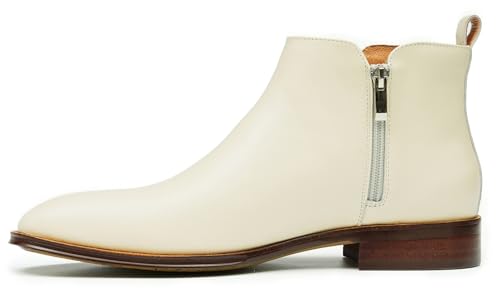 Santimon Chelsea Boots for Men Formal Dress Ankle Boots Fashion Comfortable Genuine Leather Plain Toe Double Zipper Chukka Boots Mens Business Causal Tuxedo Wedding Prom Winter Boots2