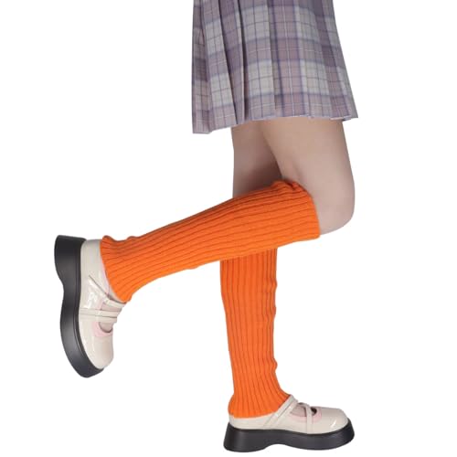 Image of FZBNSRKO Women Girls 80s Knit Leg Warmers Ribbed Long Leg Warmers for Party Sports Accessories
