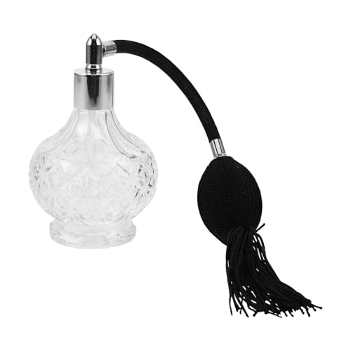 Mobestech Vintage Parfümflasche Nachfüllbar mit Quaste Retro Glas Zerstäuber Pumpsprüher Aromaschutz Tragbar für Reisen Büro Zuhause