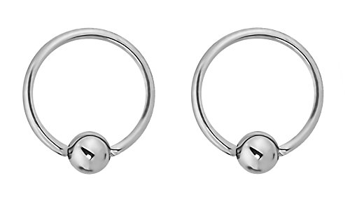 Forbidden Body Jewelry Stainless Steel Captive Bead Ring, Hoop Cartilage, 16g 11mm Every-Day Surgical Steel Ring Body Piercing Hoops 4mm Balls