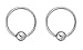 Pair of 2 Rings: 16g 7/16 Inch Surgical Steel Captive Bead Hoop Barbell CBR Rings, 4 mm Balls