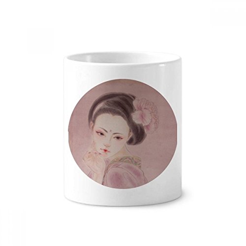Tasse blanche en céramique rose chinois 350ml pour organiser votre bureau
