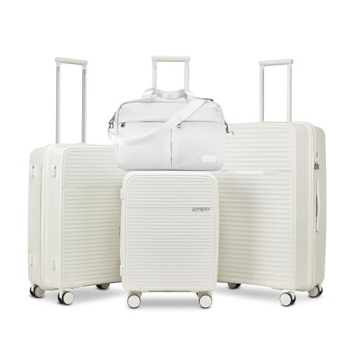 Joyway Juego De Maletas 4 Maletas De Viaje Rígidas Con Cerradura Tsa Juegos De Maletas Expandibles Incluye 1 Bolsa De Viaje Blanco Joyway Juego De Maletas 4 Maletas De Viaje Rígidas Con Cerradura Tsa Juegos De Maletas Expandibles Incluye 1 Bolsa De Viaje Blanco