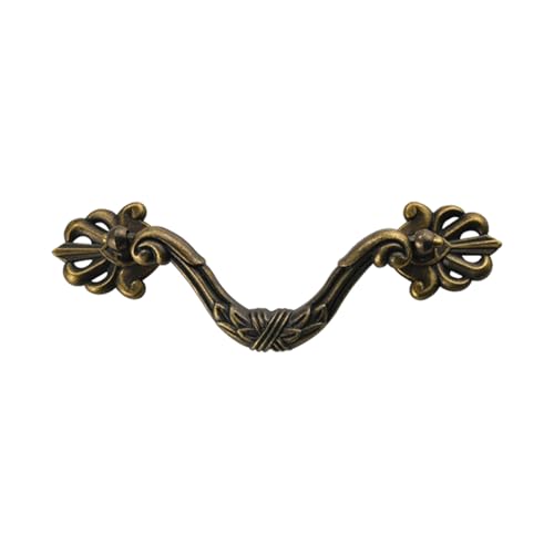ZAANHA Antique Bronze Bail Drawer Handles, 4.37 Inch Hole Centers Vintage Zinc Alloy Pulls for Furniture, Dresser, Cupboard, Wardrobe, Kitchen Door