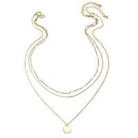 UPKOCH Collier à Couches Multiples pour Femmes Chaîne Délicate Alliage Doré Design Géométrique et Perles Accessoire de Cou Ajustable pour Filles Style Boho Élégant