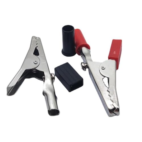 Image of Alligator Clips, 10Pcs Red & Black, 50mm Metal, Spring-Loaded, Compact, Hardware Clamp Vise
