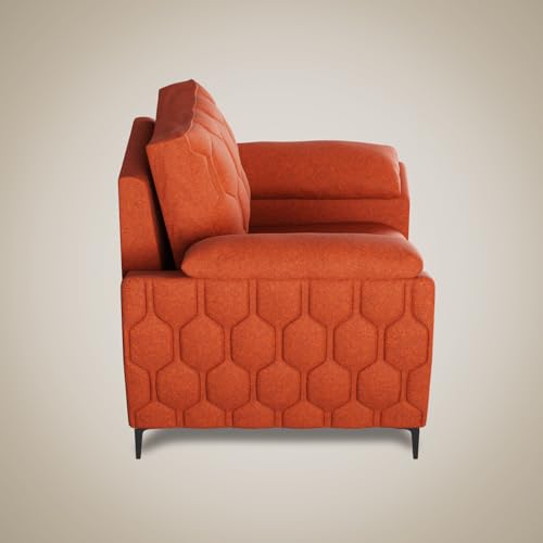 Image of Centuary Sleepables Modena Premium Sofa|Classy Quilted Suede Fabric Upholstery|Fiber-Filled Back Cushion|Wide Plush Fibrefilled Armrests|Ergonomic Lumbar Support |Walnut Brown|3 Years Warranty
