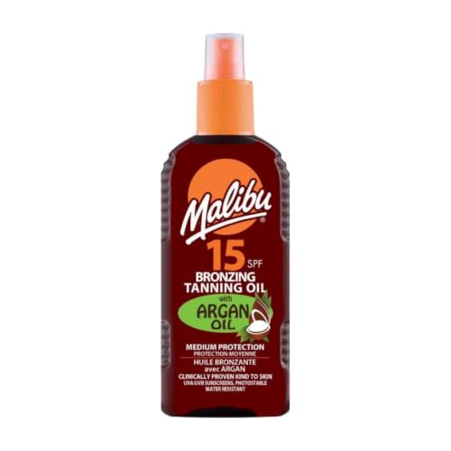 Malibu Sun SPF 15 Bronzing Tanning Oil Spray with Argan Oil 200ml