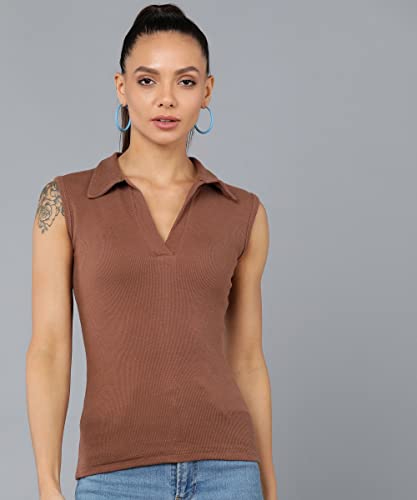 Image of Rock Paper Scissors Womens Collared Neck Crop Tank Top Stylish Tops
