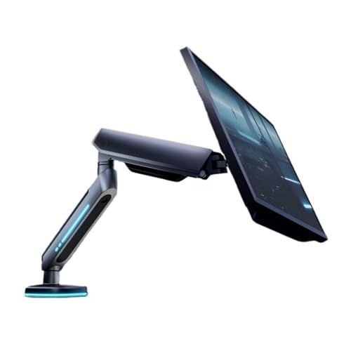 27'- 45' Tischhalterung für Spielmonitor mit 20 RGB-Lichtmodi, Einbild-Arm Voll verstellbarer Monitorständer Geeignet für flache/gebogene/ultraweite Bildschirme