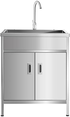 Freestanding Utility Sink,Cabinet Sink Free Standing Stainless Steel Kitchen Sink Laundry Sink Hand Washing Station Corner Kitchen Sink Utility Sink Freesta(50x40x80cm