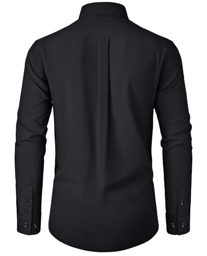 Alimens & Gentle Mens Dress Shirts Stretch Long Sleeve Formal Business Wedding Button Down Shirt Wrinkle Free2