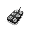 Cordinate Adapt 6 Widely Spaced Multiple Outlets Power Strip Surge Protector Braided 4 ft Extension Cord Flat Plug Electrical Extender for School Dorm Room Home Office 500 Joules, Black, 78846