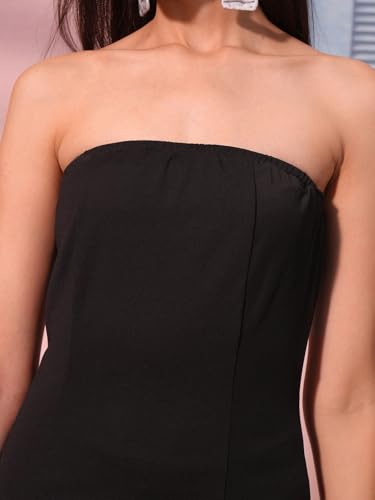 Image of Tokyo Talkies Women's Sleeveless Strapless Solid Dresses | Stylish Dresses | Casual Dresses