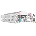 Outsunny 16.5' x 33' Party Tent, Heavy Duty Large Outdoor Canopy Tent Shelter with Removable Sidewalls, 10 Windows and 2 Doors, Tents for Parties, Wedding, Events, BBQ Grill, White
