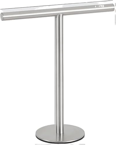 KryZaro シルバー ステンレススタンディングハンドタオルホルダー 単ロッド丸底 タオル掛け・タオルラック バスルーム・洗面台・化粧台用 家庭用