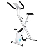 BARWING(バーウィング) フィットネスバイク スピンバイク トレーニングバイク 静音 折りたたみ 組み立て簡単 16段階調節 折りたたみ式 エクササイズバイク (1.ホワイト & ブラック)