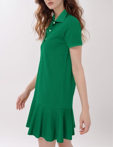 Image of Flygo Womens Polo Dress Summer Short Sleeve Ruffle T Shirt Dress