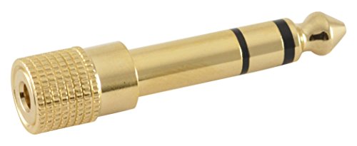 eFuture 615136 LE Quality Headphone Adapter Stereo Gold Plug 1/4-Inch Male to 1/8-Inch Female