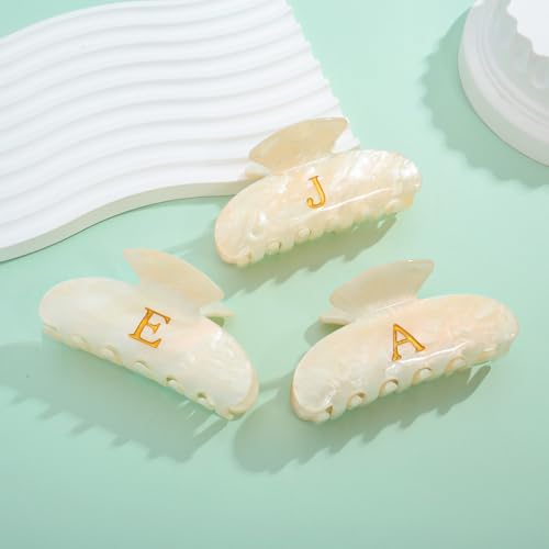 Image of LILIE&WHITE Acrylic Letter Hair Clips For Women Stylish E Monogram Hair Claw Personalized Gifts for Women Glitter Claw Clips Elegant And Durable Hair Accessory Large Hair Clips E