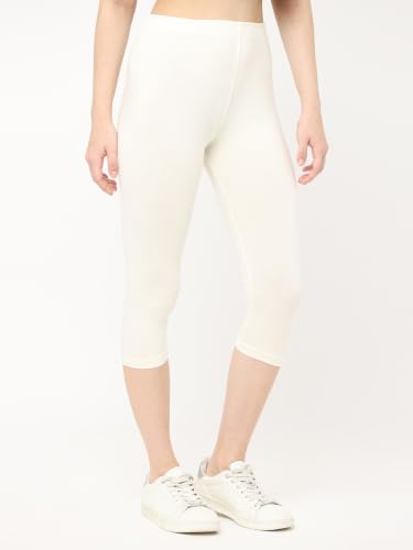 Image of Robinbosky Premium Stretchable Cotton Capri Legging for Women | Suitable for Formal wear & Casual wear | High-End Elastic Makes. The Leggings Squat Proof and Durable for Travel, Yoga, & Workout.