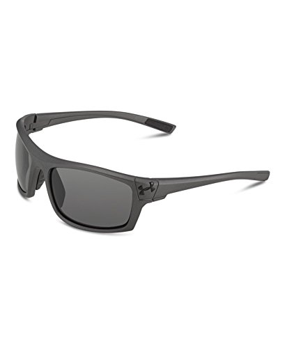 Under Armour Keepz Rectangular Sunglasses, Satin Carbon/Gray Lens, 60 mm