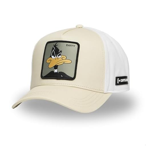 Gorra Hombre y Mujer, Gorra de Béisbol Looney Tunes, Ajustable mediante el Snapback, beige y blanco, Talla única | Ya disponible en tu tienda friki favorita! En mundofriki.es!
