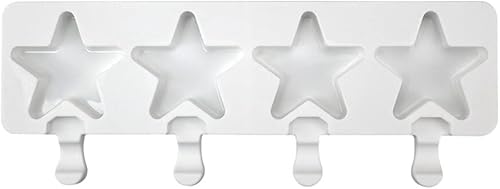 Moldes de paletas en forma de estrella, moldes de silicona para paletas de 4 cavidades para niños y adultos, moldes de helado para tartas, moldes