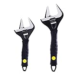 Sharp-tec Adjustable Spanner Set, Wide Jaw Opening Adjustable Wrench, Heavy-Duty Plumbing Tools for Plumbers, 6 inch/165mm and 10 inch/265mm