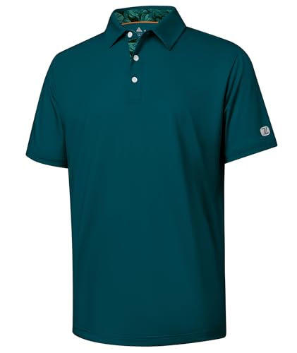 Image of ZITY Golf Shirts for Men Short Sleeve Moisture Wicking Solid Performance Designed Print Collared Casual Polo Shirt