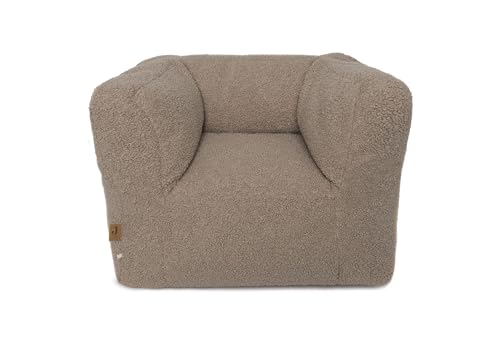 Jollein Sillón Infantil - Puf para niños - Tela Suave Tipo Peluche - Warm Sand - Sillón Acogedor para niños pequeños - 40x46x37 cm