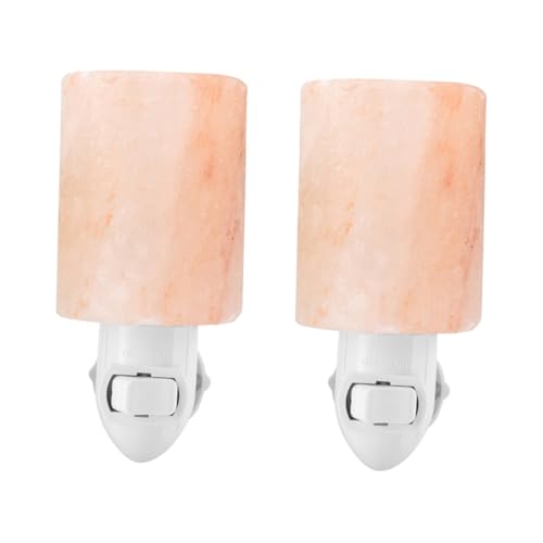 OSALADI 2 Piezas De Cristal Decorar Luz De Noche Lámpara De Noche Luz De Sal Mineral Dormitorio Lámpara De Noche Decorativa Atmósfera Lámpara De Noche Para Decoración Pequeña Lámpara De