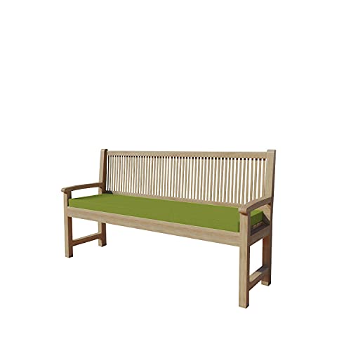 chilly pilley Bankkissen Bankauflage Polsterauflage Reißverschluss mit Schlaufen Kissen für Gartenbank Gartenbankauflage für Gartenmöbel Sitzkissen & Rückenkissen Outdoor ( 150 x 40 x 5 cm, Grün ) Cover