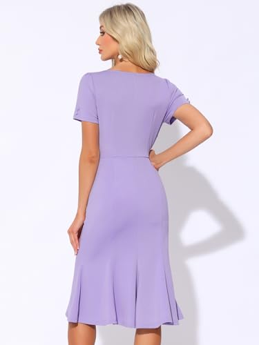 Image of Allegra K Vintage 50s Dress for Women's Retro Cocktail Work Mermaid Midi Dress
