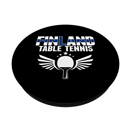 Finland Table Tennis Lovers Finnish Ping Pong Team Supporter PopSockets Swappable PopGrip, Black - Image 2