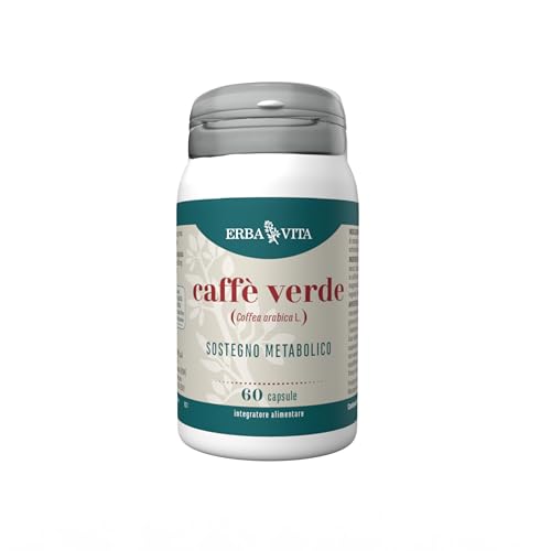 ERBA VITA Integratore Alimentare di Caffè verde - 60 Capsule - Utile al metabolismo e al contrastoi dei radicali liberi, 1 unità, 1