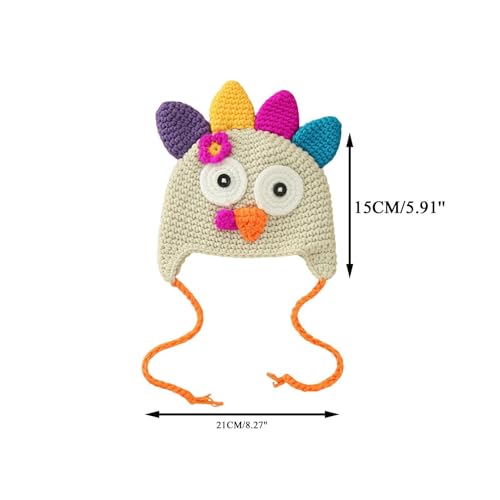 Thanksgiving Baby Turkey Hat Toddler Knitted Beanie Cute Animal Winter Cap | Thanksgiving Baby Turkey hat Toddler Knitted Beanie Cute Animal Winter Cap Cartoon for Holiday Party - image 3