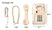 HTMengt Retro Traditional Landline Phone Ringing Indicator,Classic 2500 Analog Desk Phone Hearing Aid, Vintage Corded Desk Telephone for Landline Metal Bell, Old School Phone for Home,Beige