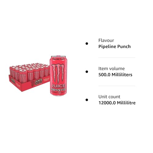 Monster Energy Drink Pipeline Punch Cans, 24 x 500ml