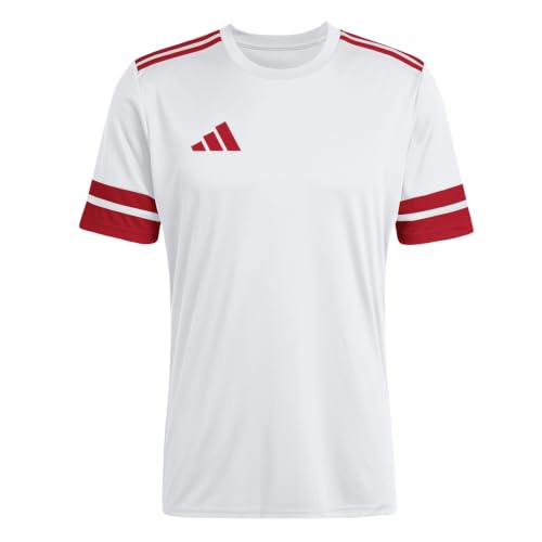 adidas Uomo Squadra25 Jersey Short Sleeve Shirt, White/Team Power Red 2, 3XL