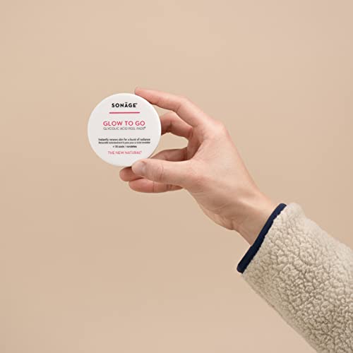 Sonage Glow To Go | Glycolic Acid Aha Facial Pads | Resurfacing And Exfoliating Peel Pads | Reduces Appearance Of Wrinkles, Pores, And Fine Lines | Alcohol-Free | For All Skin Types #TOP4
