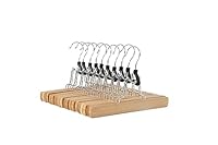 Amazon Basics Holzkleiderbügel für Hosen, Natur, 10er-Pack, Natural, 25x16.5 cm