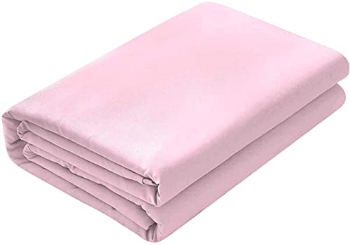 Image of Single Size Bed Sheet - 600 Thread Count Single Flat Sheet Only - Long Staple Egyptian Cotton Top Sheet Wrinkle & Fade Resistant - Baby Pink
