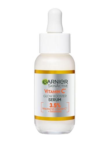 Garnier Sérum Facial Anti-Imperfecciones Vitamina C+ con Niacinamida Ácido Salicílico y Melasyl con Efecto Iluminador y Antioxidante 30ml