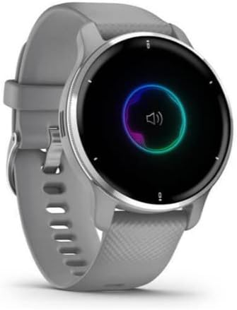 Garmin Venu 2 Plus, GPS Smartwatch with Call and Text, Advanced Health Monitoring and Fitness Features, Silver with Gray Band
