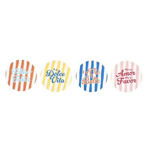Lot de 4 Dessous de Verre Dolce Vita 10cm Multicolore